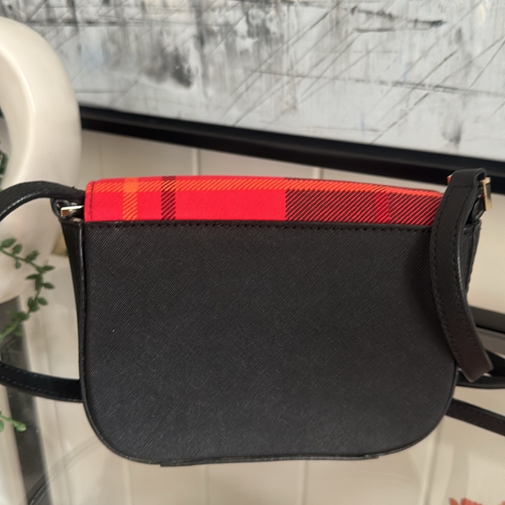 KATE SPADE Newbury Lane Carsen Crossbody Bag Red Buffalo Plaid & Black Holiday - Picture 2 of 5